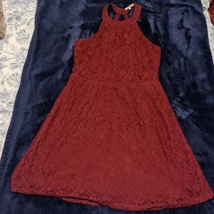 Large lace layered Charlotte Russe dress Burgundy